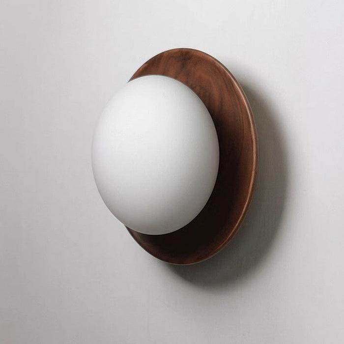 Natuurlijk Hout Wit Eenvoudige Wandlamp - wandlampen - zijaanzicht