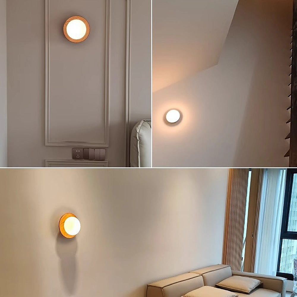 Natuurlijk Hout Wit Eenvoudige Wandlamp - wandlampen