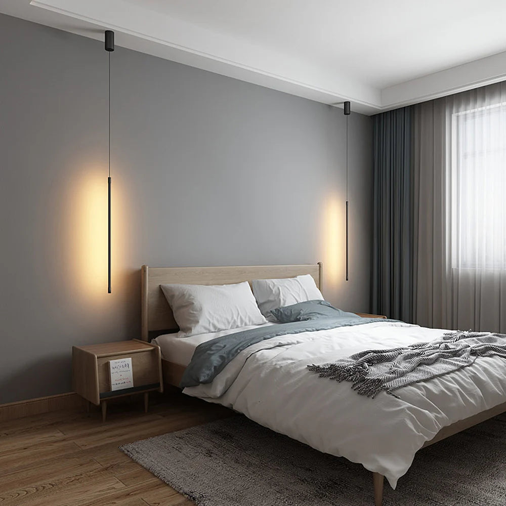 Minimalistische Lange LED Hanglamp Van Aluminium - hanglampen - gemonteerd