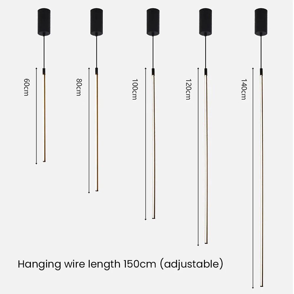 Minimalistische Lange LED Hanglamp Van Aluminium - hanglampen - afmetingen
