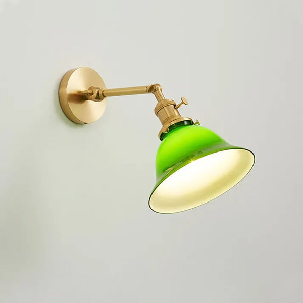 Vintage Verstelbare Groene Glazen Wandlamp