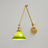 Vintage Verstelbare Groene Glazen Wandlamp