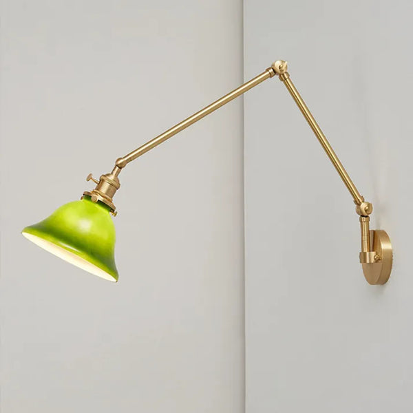 Vintage Verstelbare Groene Glazen Wandlamp