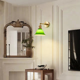 Vintage Verstelbare Groene Glazen Wandlamp