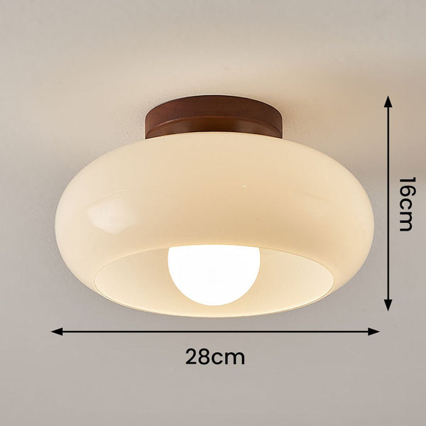 Vintage Witte Kleine Hal Plafondlamp - hanglampen - materiaaldetail