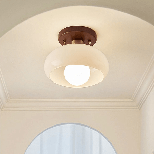 Vintage Witte Kleine Hal Plafondlamp - hanglampen - close-up