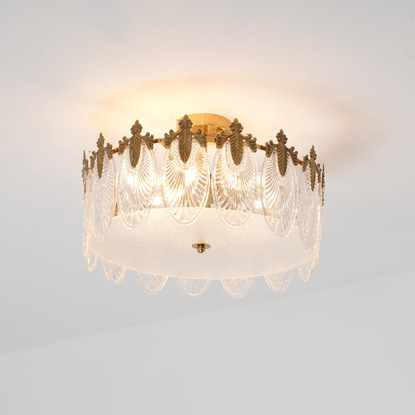 Decoratieve Glazen Ronde Kroonluchter Voor In De Woonkamer of Eetkamer - hanglampen - sfeerbeeld