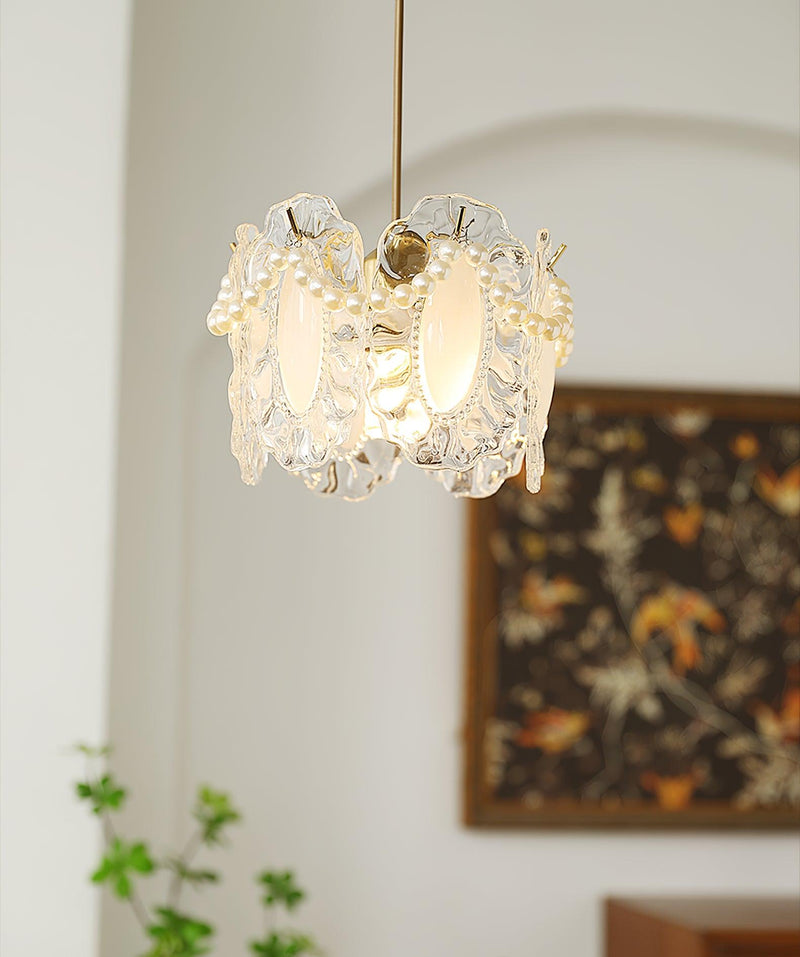 Bloemen Glazen Hanglamp - hanglampen - close-up