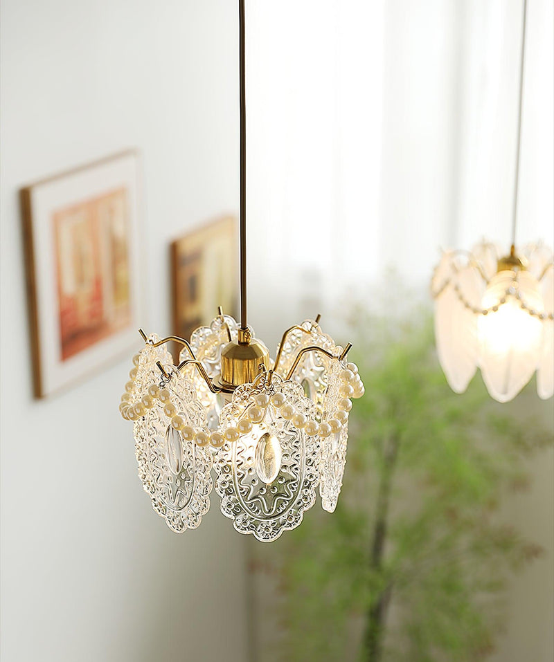 Bloemen Glazen Hanglamp - hanglampen - verlicht