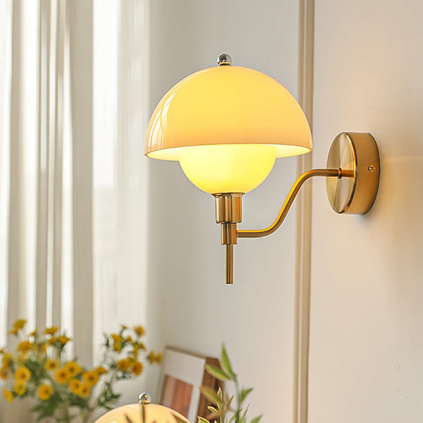 Paddestoel Wandlamp In Crème Kleur - wandlampen
