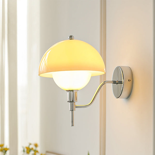 Paddestoel Wandlamp In Crème Kleur - wandlampen - close-up