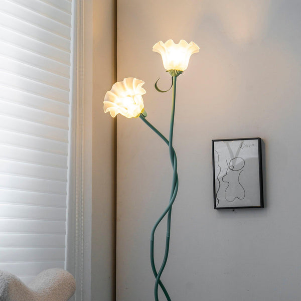 Elegante Calla Flowers Witte Vloerlamp - vloerlamp - close-up