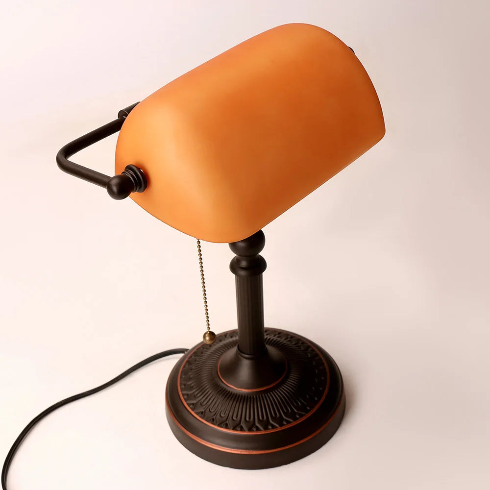 AmberGlow Vintage Mat Oranjeglas Tafellamp - tafellampen - in de kamer
