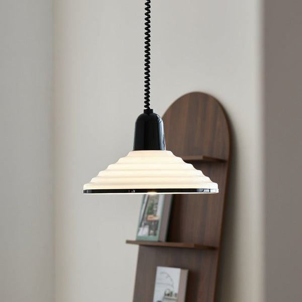 Franse Crème Glazen Wind Hanglamp