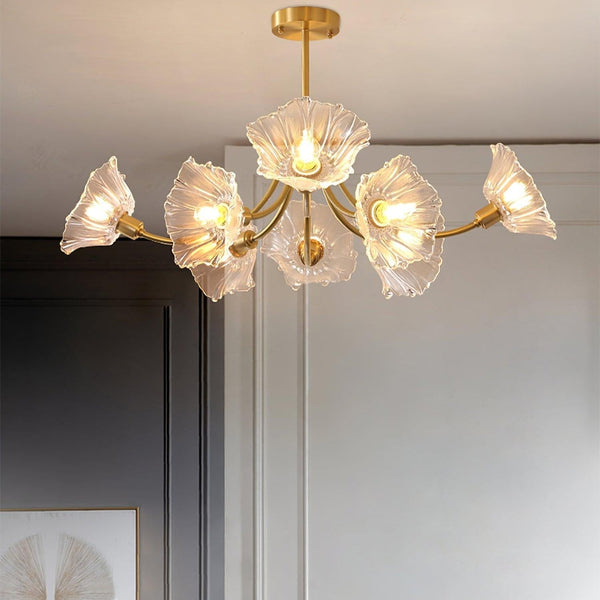 Glazen Kroonluchter Kalin Bloem - hanglampen - close-up