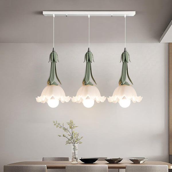 Glazen Hanglamp In De Vorm Van Een Bloem