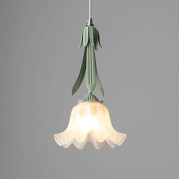 Glazen Hanglamp In De Vorm Van Een Bloem