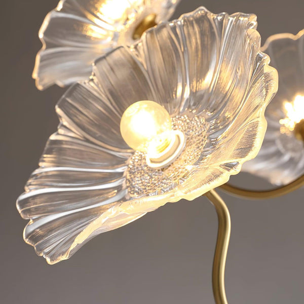 Vintage LED Bloemenkroonluchter Van Glas