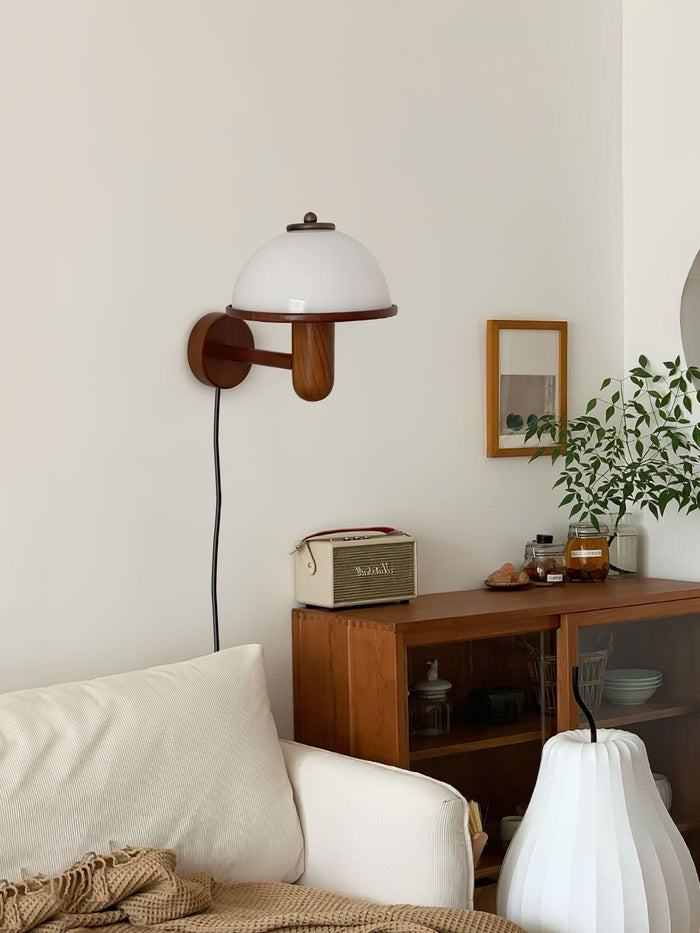 Paddenstoel Houten Wandlamp - wandlampen - afmetingen