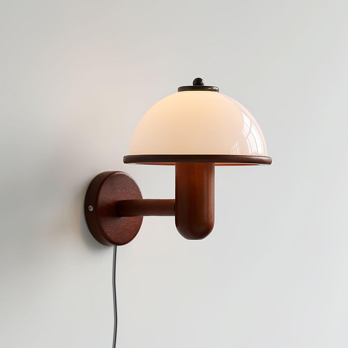 Paddenstoel Houten Wandlamp - wandlampen - gemonteerd