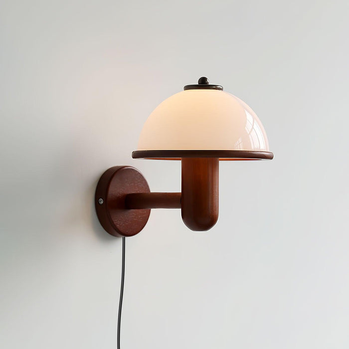 Paddenstoel Houten Wandlamp