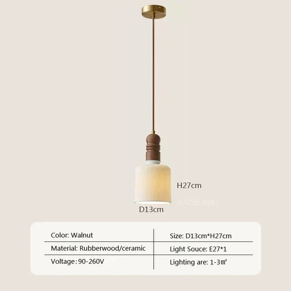 Crème Wind Massief Houten Hanglamp - hanglampen