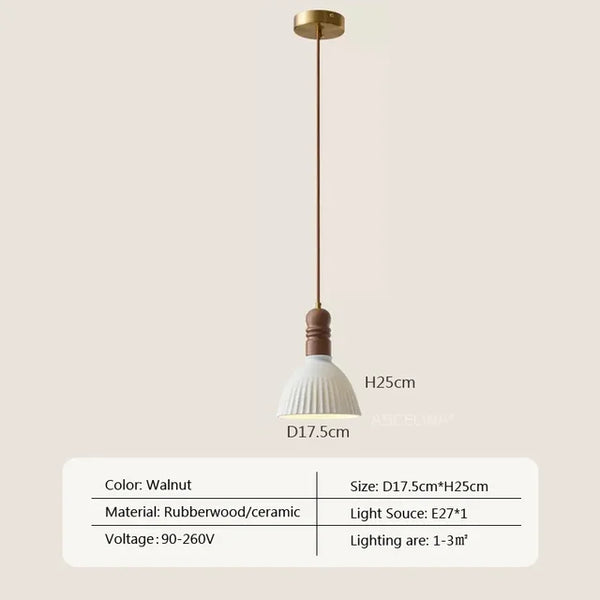 Crème Wind Massief Houten Hanglamp - hanglampen - sfeerbeeld