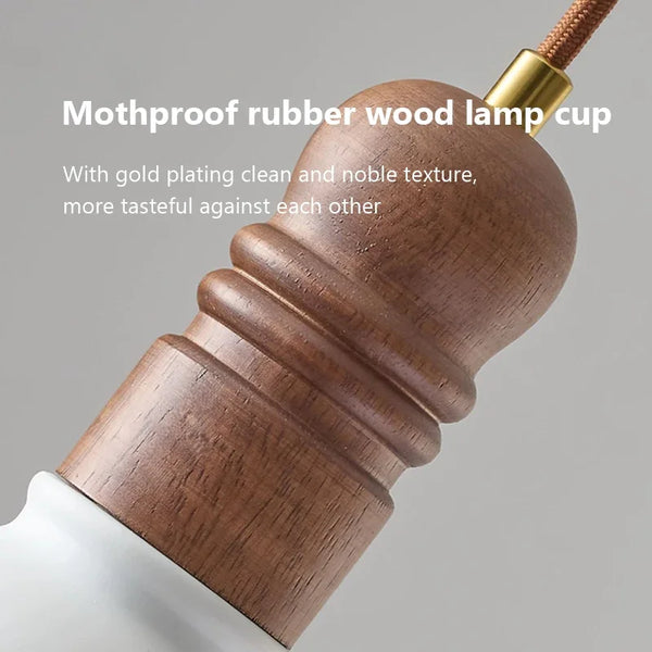 Crème Wind Massief Houten Hanglamp - hanglampen - sfeerbeeld