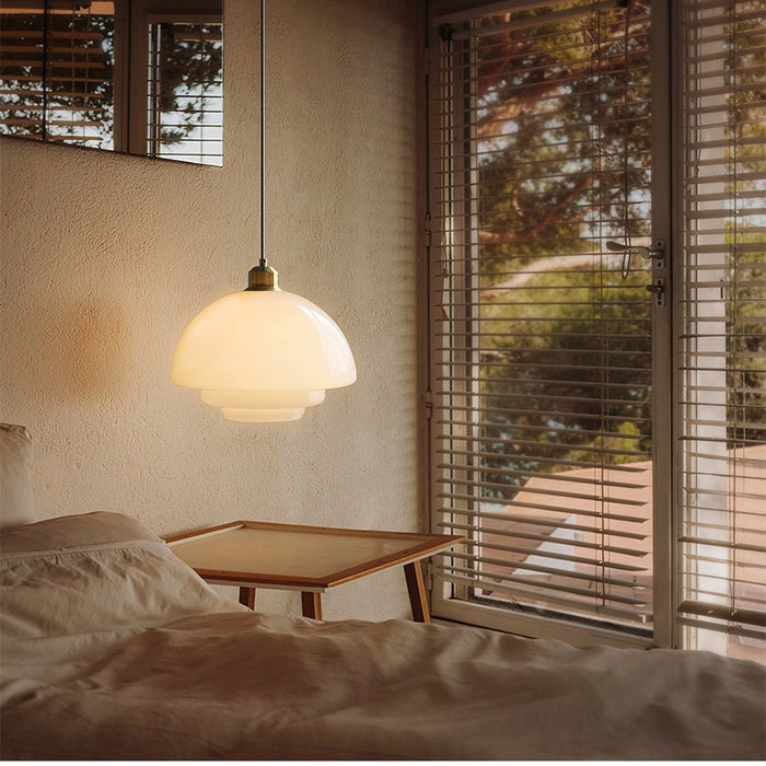Witte Glazen Hanglamp - hanglampen - in de kamer