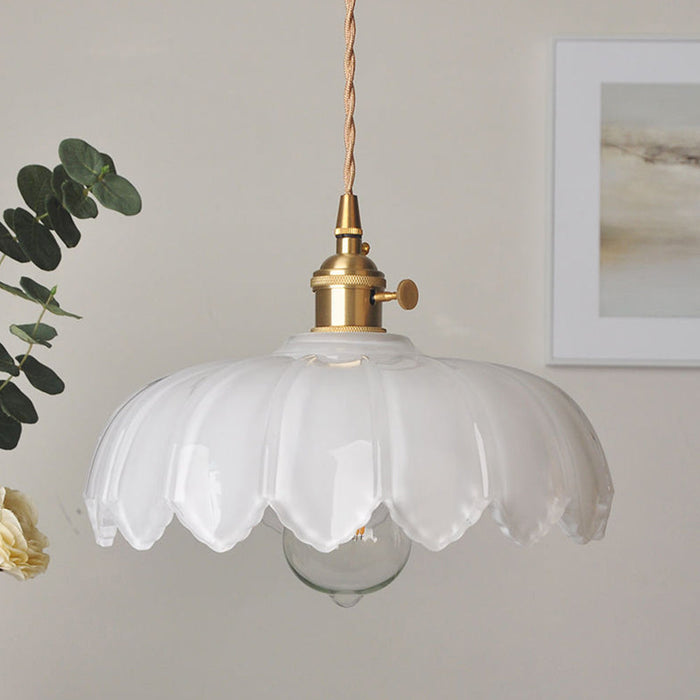 Vintage Glazen Bloem Hanglamp - hanglampen - detail