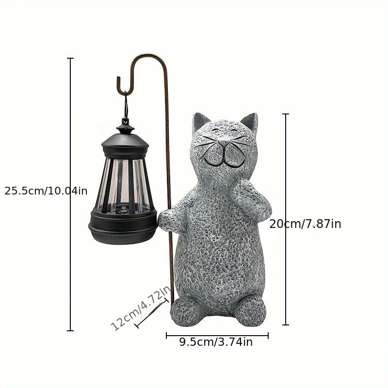Gouden Gloeiende Kat Tuinlamp - buitenverlichting - close-up