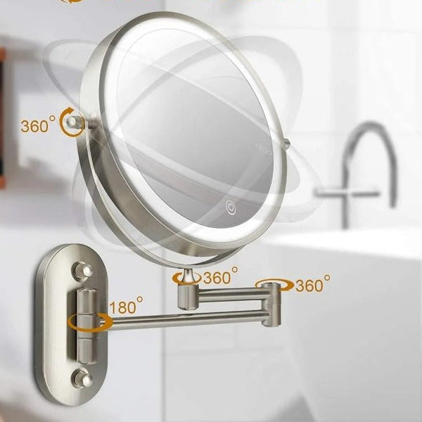 Chroomzilver Oplaadbare Led Vergrotende Spiegel Voor Make-Up En Badkamer - wandlampen - afmetingen