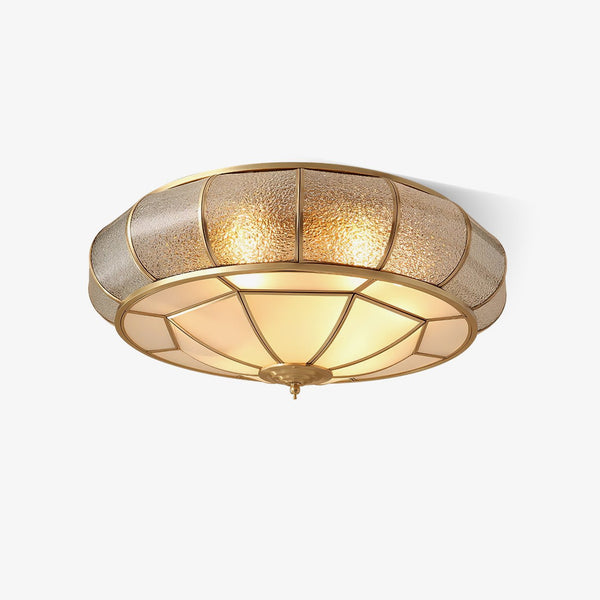 Ronde Glazen Plafondlamp Met Structuur - hanglampen - verlicht