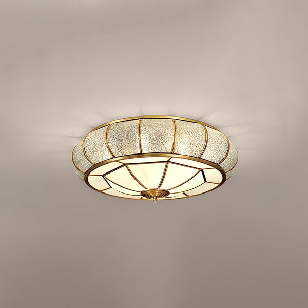 Ronde Glazen Plafondlamp Met Structuur - hanglampen - materiaaldetail