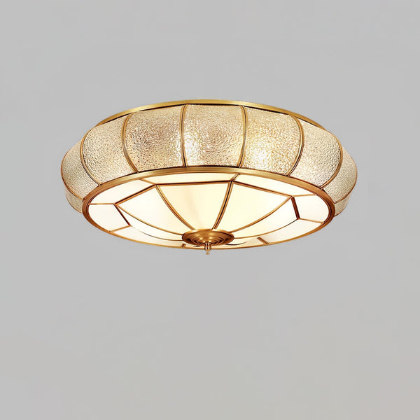 Ronde Glazen Plafondlamp Met Structuur - hanglampen