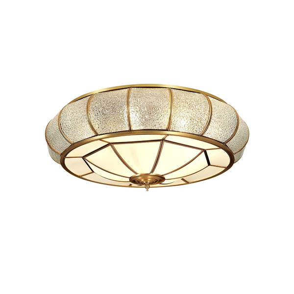 Ronde Glazen Plafondlamp Met Structuur - hanglampen - sfeerbeeld
