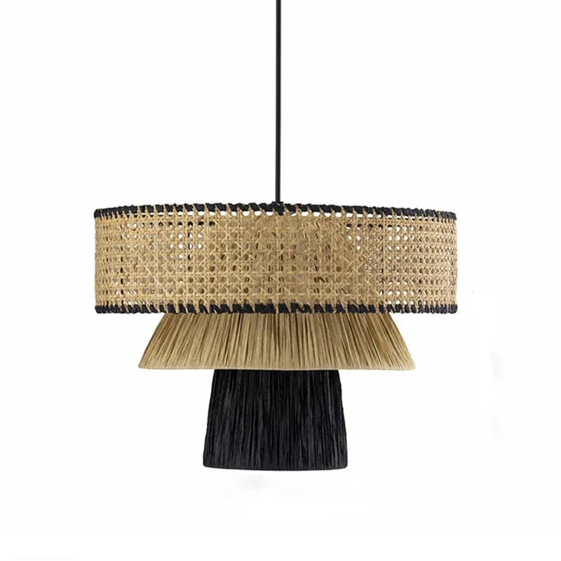 ZENLUMI Japanse Rieten Hanglamp - hanglampen - zijaanzicht