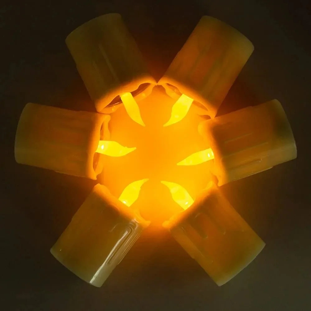 SOLAGLOW 6-Delige Solar LED Theelichtjes - tafellampen - close-up