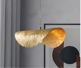 Minimalistische Koperen Hanglamp in Lotusblaad Ontwerp