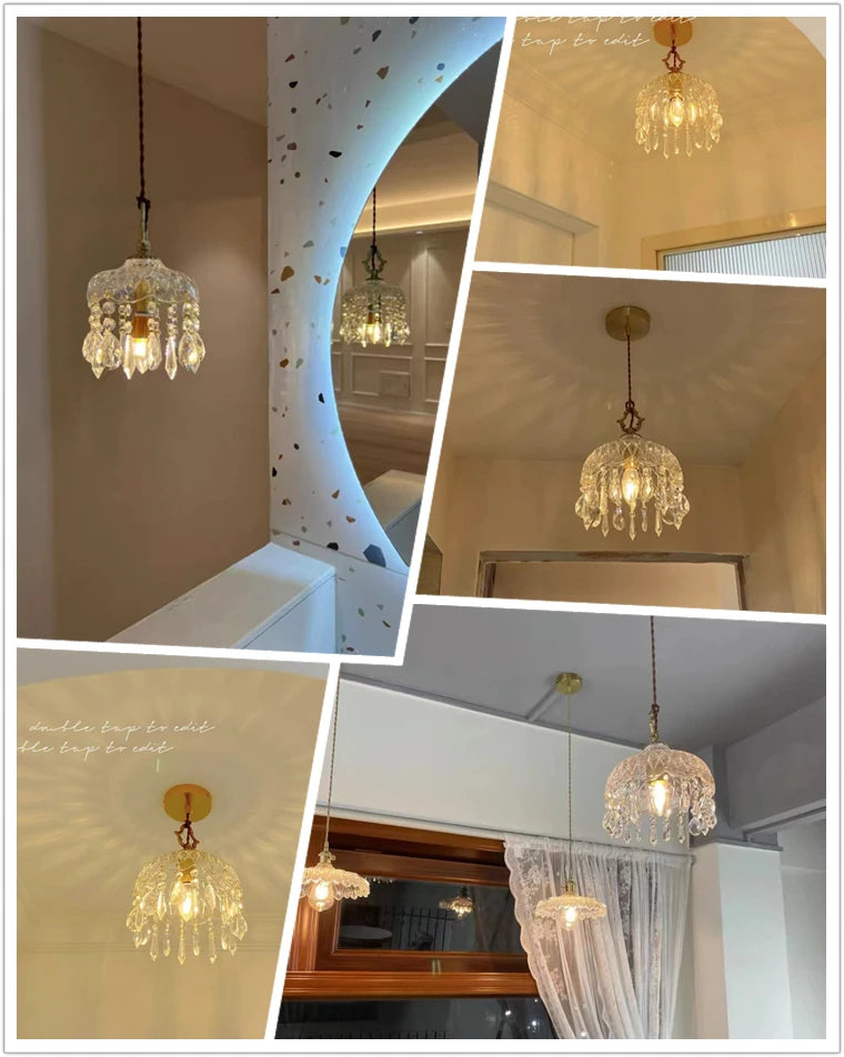 Franse Retro Glazen Hanglamp - hanglampen - afmetingen