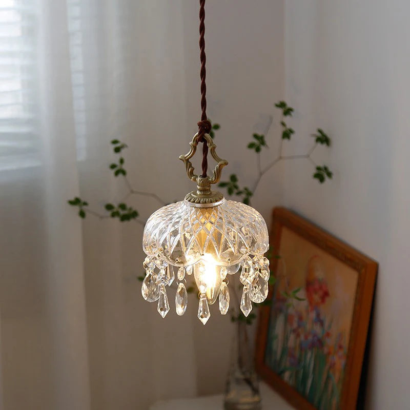 Franse Retro Glazen Hanglamp - hanglampen