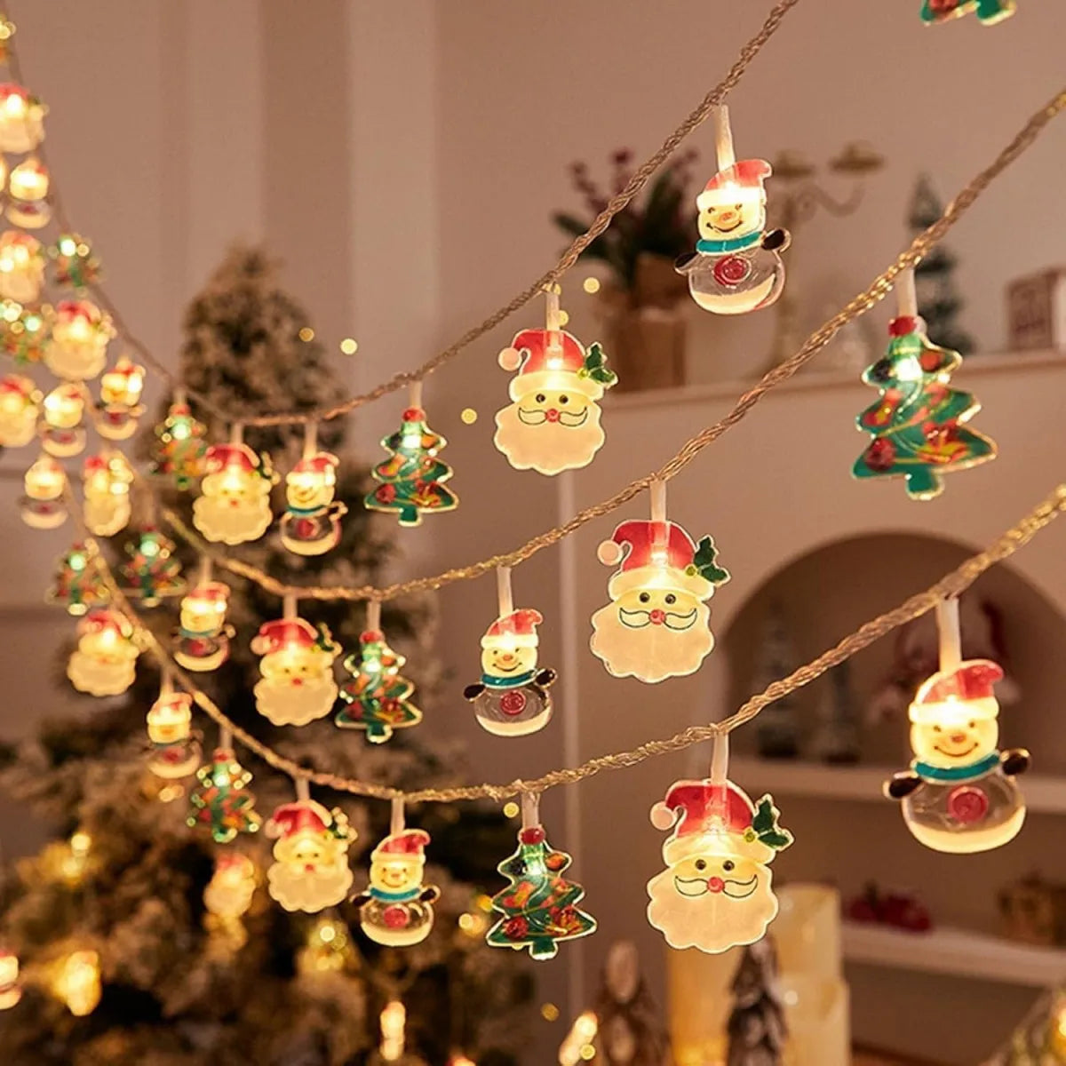 LumiKerst LED Kerstverlichting met Sneeuwman, Kerstboom & Kerstman - buitenverlichting - close-up