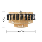 BonLumi Naturé – Retro Bonbon Hanglamp van Henneptouw en Rotan