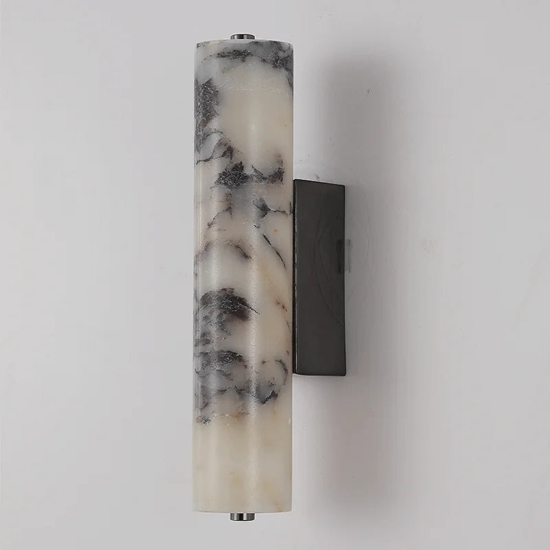 Marbella Lux Sconce – Natuurlijke Zwarte Marmeren Wandlamp in Italiaans Design voor Slaapkamer &a Woonkamer - wandlamp - zija