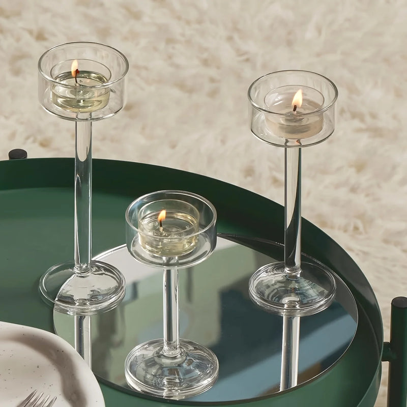 LumaVase Glazen Kandelaar Set