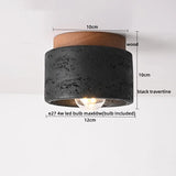 LumiSabi Travertin Natuursteen LED Plafondlamp – Moderne Wabi-Sabi Lamp