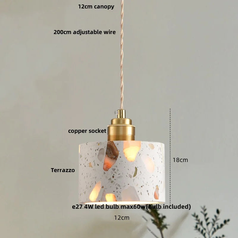 TerraLume LED Hanglamp – Moderne Terrazzo & Koper Designlamp