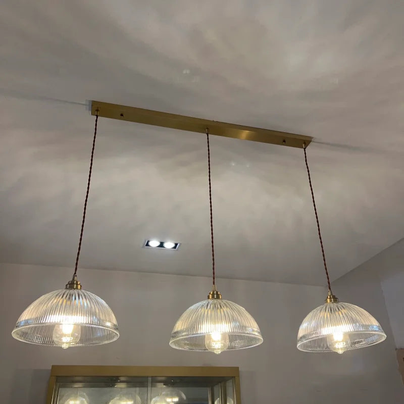 AuroraLuxe LED Hanglamp – Koper & Glas Design voor Moderne Interieurs