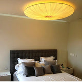 Wabi-Sabi Luxe Stoffen LED Plafondlamp – Minimalistische Rond Vliegende Schotel Hanglamp
