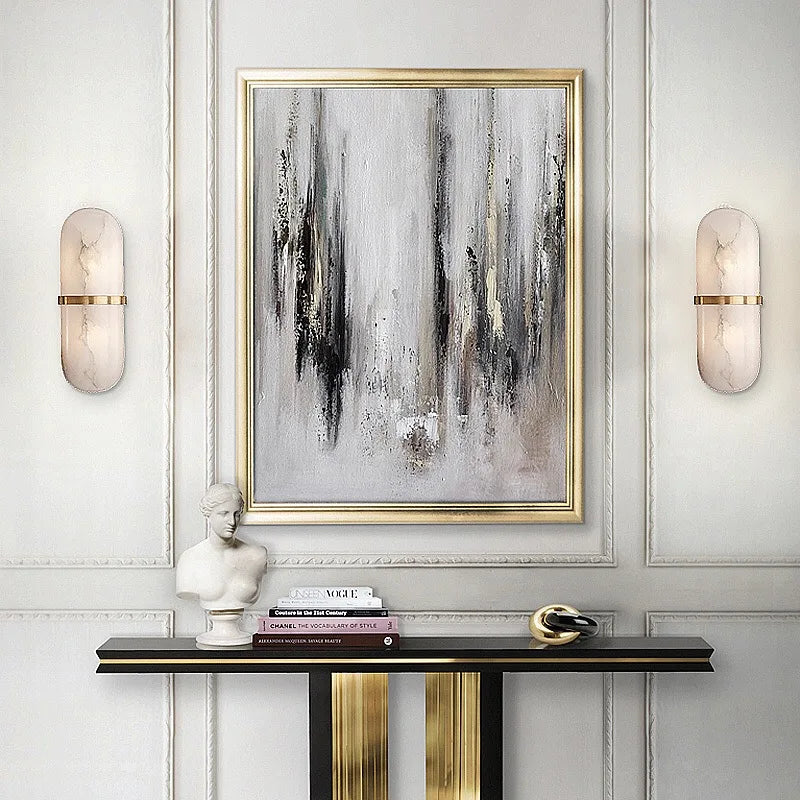 Luxe Marmeren Wandlamp – Stijlvolle Verlichting met Elegant Design - wandlamp - detail
